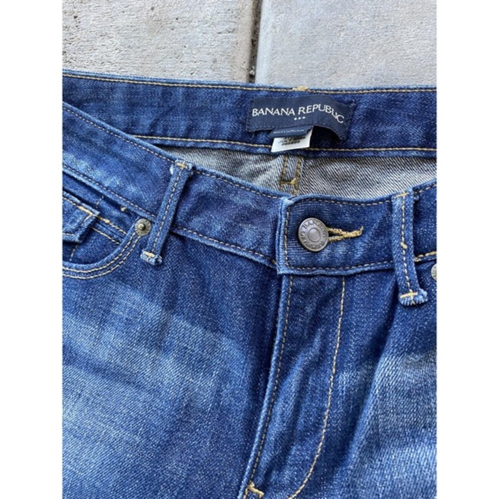Vintage Banana Republic Jeans Womens 30x32 6 Blue Mid Rise Bootcut Denim Flap - Picture 11 of 16
